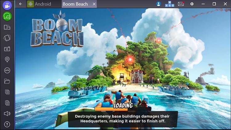 Boom Beach on laptop