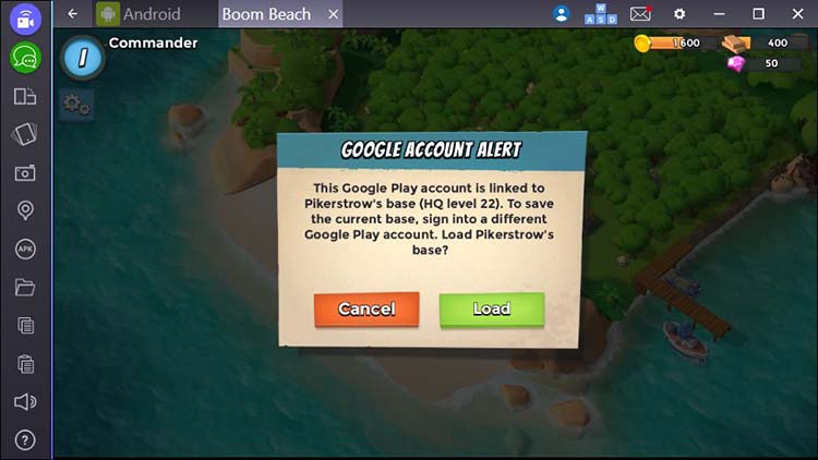 Boom Beach on laptop